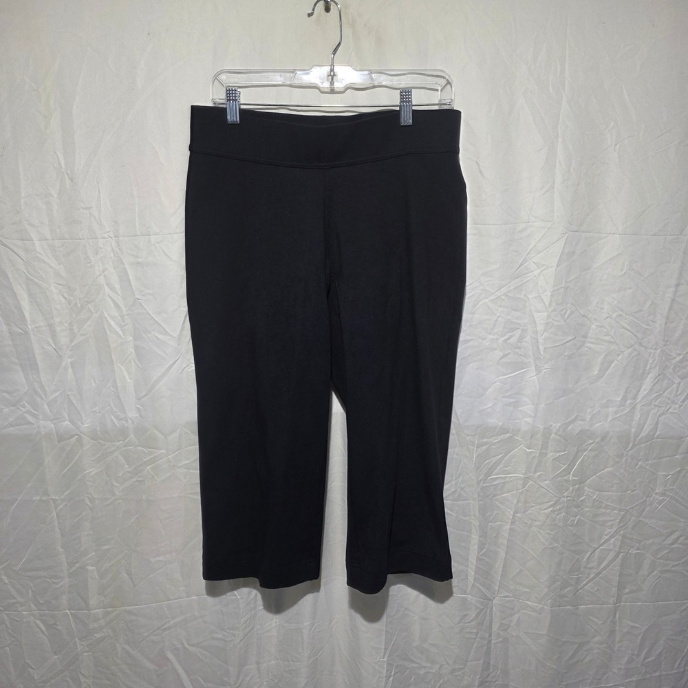 Lands End Starfish Crop Pants Black Petite Medium PM 10-12 Pull On Leggings